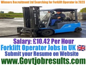 Winners Recruitment Ltd Searching for Forklift Operator in 2023