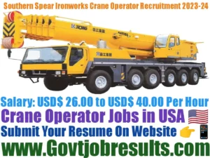 Southern Spear Ironworks Crane Operator Recruitment 2023-24