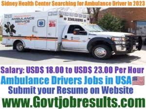 Sidney Health Center Searching for Ambulance Drivers in 2023