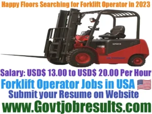 Happy Floors Company Searching for Forklift Operator in 2023