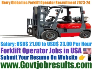 Berry Global Forklift Operator Recruitment 2023-24