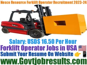 Nesco Resource Forklift Operator Recruitment 2023-24