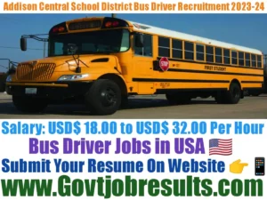 Addison Central School District Bus Driver 2023-24