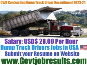 CWR Contracting Dump Truck Driver Recruitment 2023-24