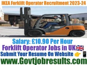 IKEA Forklift Operator Recruitment 2023-24