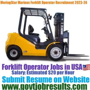 MorningStar Marinas Need Forklift Operator Recruitment 2023