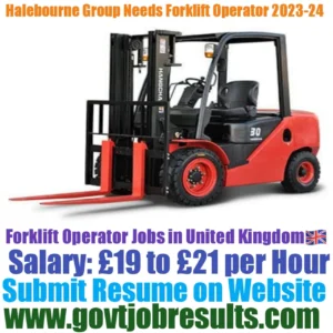 Halebourne Group Needs Forklift Operator 2023