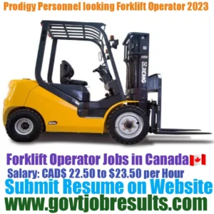 Prodigy Personnel looking for Forklift Operator 2023
