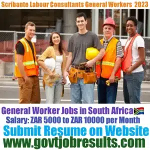 Scribante Labour Consultants Looking for General Workers 2023
