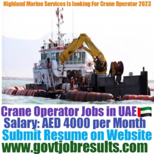 Highland Marine Services is Looking for Crane Operator 2023