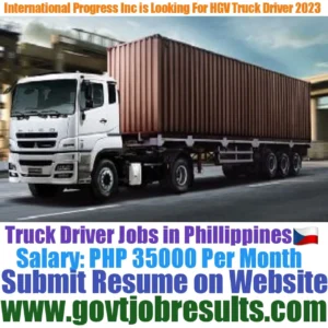 International Progress INC is looking For Truck Driver For 2023
