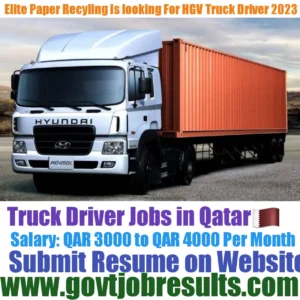 Elite Paper Recycling is Looking for HGV Truck Driver 2023