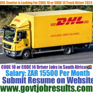Dhl courier is looking for CODE 10 or CODE 14 Truck driver 2023