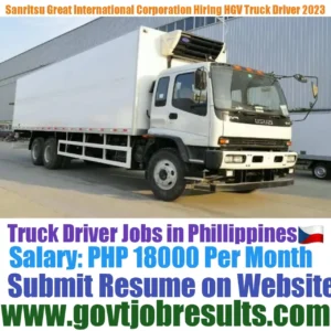 Sanristu Great International Is Hiring HGV truck Driver for 2023