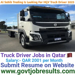 Al Sahib Trading is looking for Truck Driver in 2023