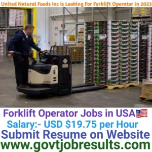 United Natural Foods is looking for Forklift Operator in 2023