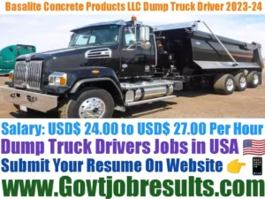 Basalite Concrete Products LLC Dump Truck Driver 2023-24