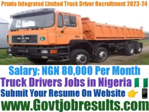 Pruvia Integrated Limited Truck Driver Recruitment 2023-24