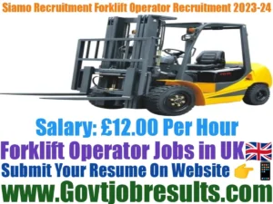 Siamo Recruitment Forklift Operator Recruitment 2023-24