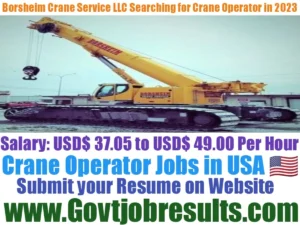 Borsheim Crane Service LLC Company Searching for Crane Operators in 2023