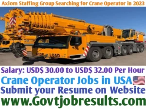 Axiom Staffing Group Searching for Crane Operator in 2023