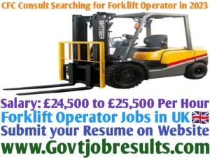 CFC Consult Searching for Forklift Operator in 2023