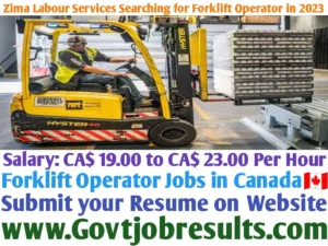 Zima Labour Services Searching for Forklift Operator in 2023