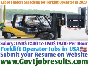 Labor Finders Searching for Forklift Operator in 2023