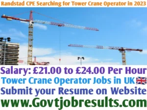 Randstad CPE Searching for Tower Crane Operator in 2023