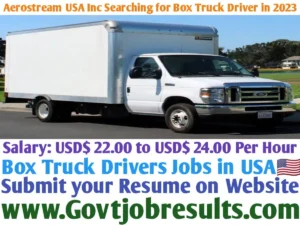 Aerostream USA Inc Searching for Box Truck Driver in 2023