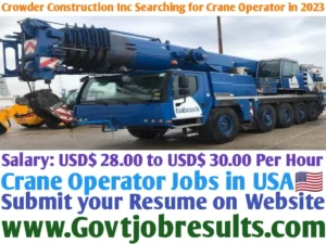 Crowder Constructors Inc Searching for Crane Operator in 2023