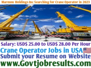 Marmon Holdings Inc Searching for Crane Operator in 2023