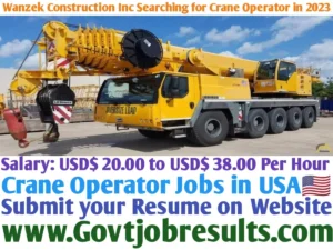 Wanzek Construction Inc Searching for Crane Operator in 2023