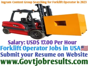 Ingram Content Group Searching for Forklift Operator in 2023