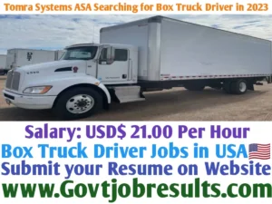 Tomra Systems ASA Searching for Box Truck Driver in 2023