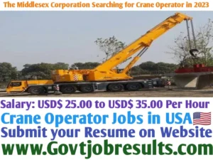 The Middlesex Corporation Searching for Crane Operator in 2023