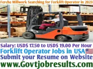 Ferche Millwork Searching for Forklift Operator in 2023