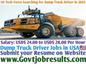 US Tech Force Searching for Dump Truck Driver in 2023