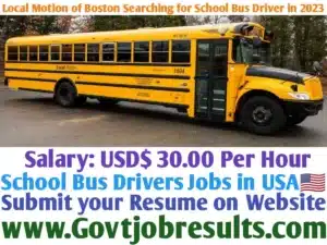 Local Motion of Boston Searching for School Bus Driver in 2023