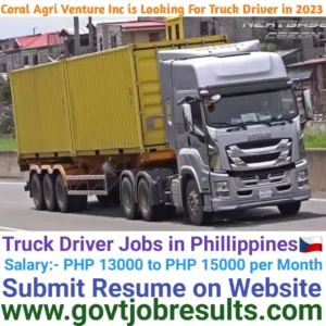 Coral Agri Venture Farm Inc HGV Truck Driver 2023