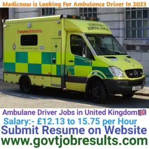 Medic Now is Looking for Transport Ambulance Driver in 2023