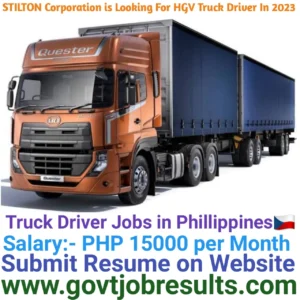 STILTON Corporation is Hiring HGV Truck Driver in 2023