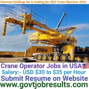 Marmon Holdings Inc is looking Crane Operator 2023