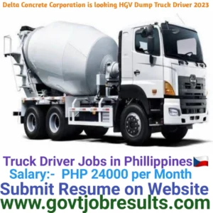Delta Concrete Corporation is Looking HGV Dump Truck Driver 2023