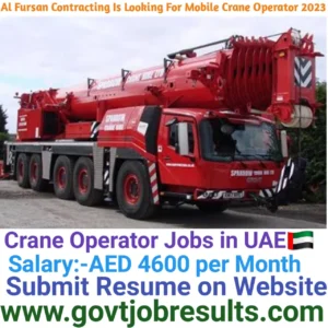 Al Fursan Contracting is looking For Mobile Crane Operator 2023