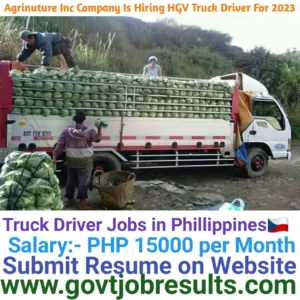 Agrinurture Inc Company is hiring HGV Truck Driver 2023
