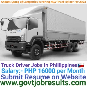 Andoks Group of Companies is Hiring HGV Truck Driver 2023
