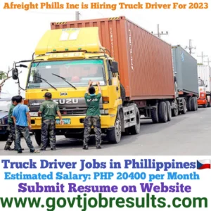 Afreight Phils INC is Hiring HGV 10 Wheel Truck Driver 2023