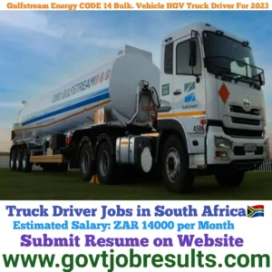 Gulfstream Energy CODE 14 bulk Vehicle Truck Driver 2023