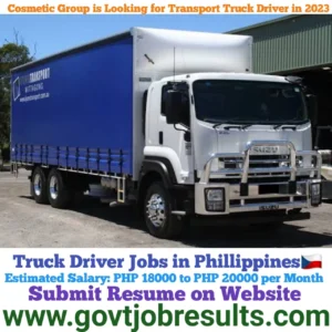 Cosmetic Group is looking for Transport Truck Driver 2023